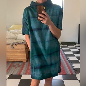 Tie Dye COS shirt-dress with pockets and stand collar